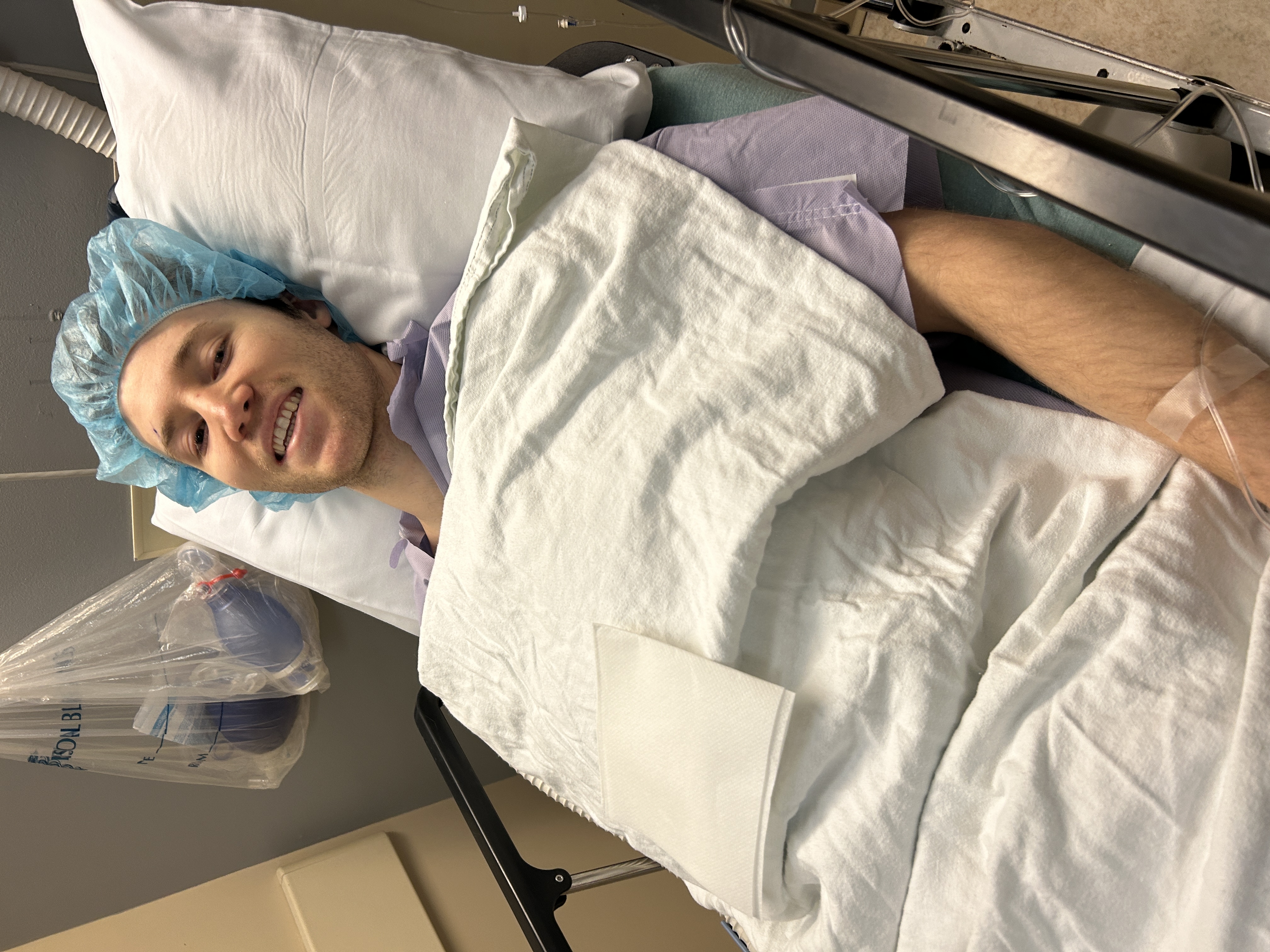 Matthew getting ready for surgery